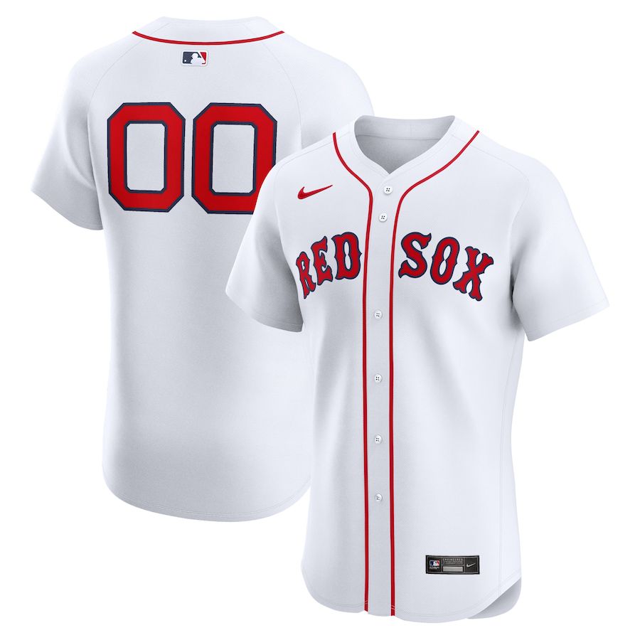Men Boston Red Sox Nike White Home Elite Custom MLB Jersey